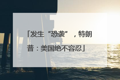 发生“恐袭”，特朗普：美国绝不容忍