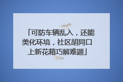 可防车辆乱入，还能美化环境，社区胡同口上新花箱巧解难题