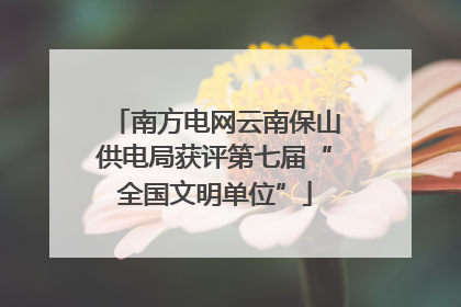 南方电网云南保山供电局获评第七届“全国文明单位”