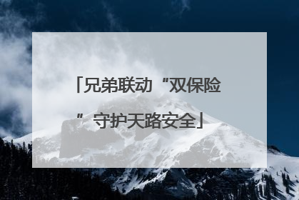 兄弟联动“双保险”守护天路安全