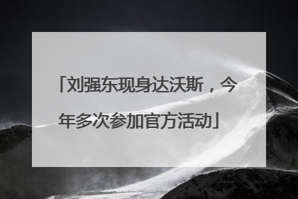 刘强东现身达沃斯，今年多次参加官方活动
