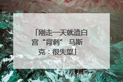 刚走一天就遭白宫“背刺” 马斯克：很失望