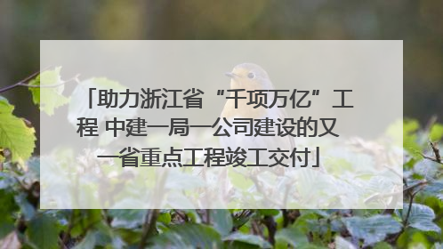 助力浙江省“千项万亿”工程 中建一局一公司建设的又一省重点工程竣工交付