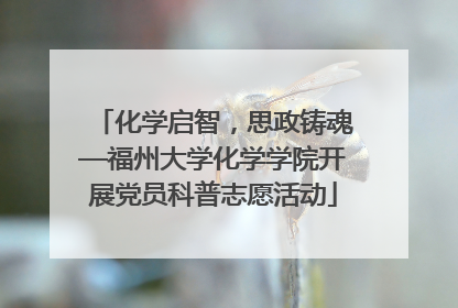 化学启智，思政铸魂—福州大学化学学院开展党员科普志愿活动