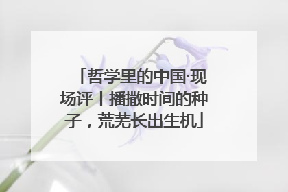 哲学里的中国·现场评丨播撒时间的种子，荒芜长出生机