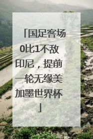 国足客场0比1不敌印尼，提前一轮无缘美加墨世界杯