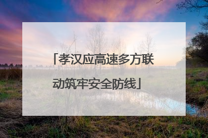 孝汉应高速多方联动筑牢安全防线