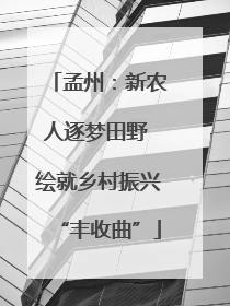 孟州：新农人逐梦田野 绘就乡村振兴“丰收曲”