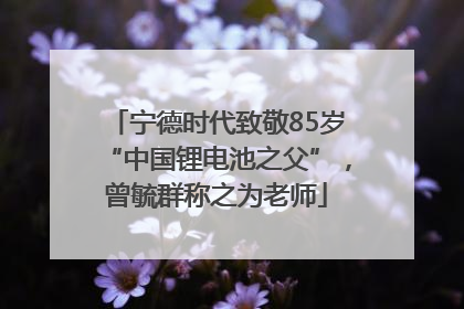 宁德时代致敬85岁“中国锂电池之父”，曾毓群称之为老师