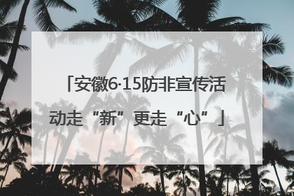 安徽6·15防非宣传活动走“新”更走“心”