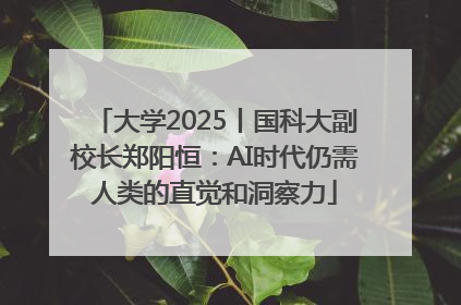 大学2025丨国科大副校长郑阳恒：AI时代仍需人类的直觉和洞察力