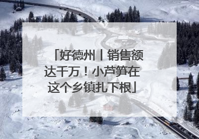 好德州丨销售额达千万！小芦笋在这个乡镇扎下根