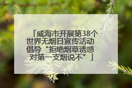 威海市开展第38个世界无烟日宣传活动 倡导“拒绝烟草诱惑 对第一支烟说不”