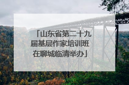 山东省第二十九届基层作家培训班在聊城临清举办