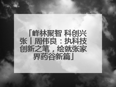 峰林聚智 科创兴张丨周伟良：执科技创新之笔，绘就张家界药谷新篇