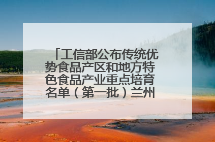工信部公布传统优势食品产区和地方特色食品产业重点培育名单（第一批）兰州牛肉拉面位列其中