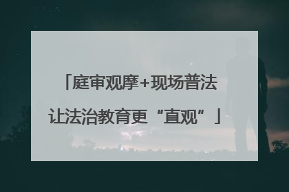 庭审观摩+现场普法 让法治教育更“直观”
