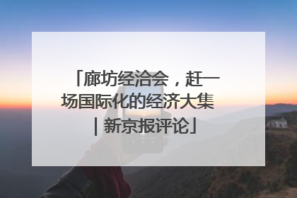 廊坊经洽会，赶一场国际化的经济大集｜新京报评论