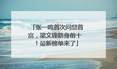 张一鸣首次问鼎首富，梁文锋跻身前十！最新榜单来了