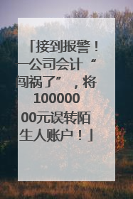 接到报警！一公司会计“闯祸了”，将10000000元误转陌生人账户！