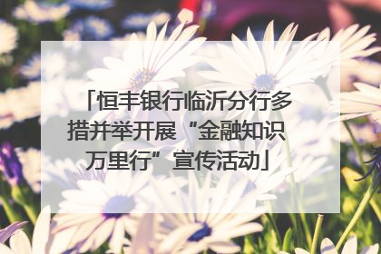 恒丰银行临沂分行多措并举开展“金融知识万里行”宣传活动
