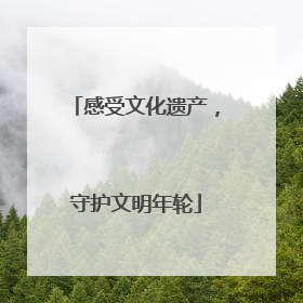 感受文化遗产，守护文明年轮