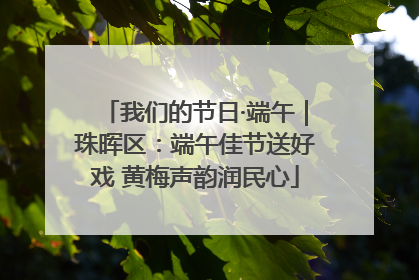 我们的节日·端午｜珠晖区：端午佳节送好戏 黄梅声韵润民心