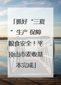 抓好“三夏”生产 保障粮食安全！平顶山市麦收基本完成