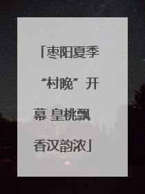 枣阳夏季“村晚”开幕 皇桃飘香汉韵浓