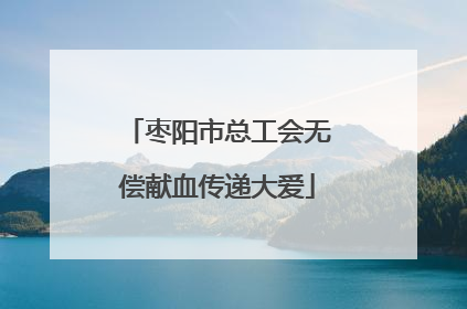 枣阳市总工会无偿献血传递大爱