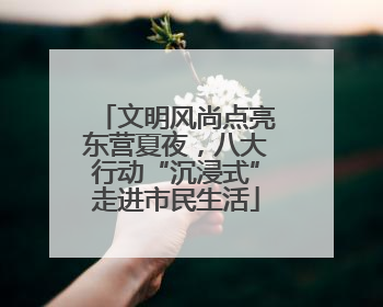 文明风尚点亮东营夏夜，八大行动“沉浸式”走进市民生活