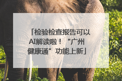 检验检查报告可以AI解读啦！“广州健康通”功能上新