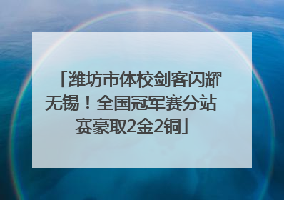 潍坊市体校剑客闪耀无锡！全国冠军赛分站赛豪取2金2铜