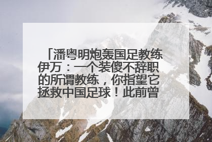 潘粤明炮轰国足教练伊万：一个装傻不辞职的所谓教练，你指望它拯救中国足球！此前曾多次发文评价国足