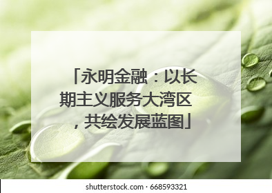 永明金融：以长期主义服务大湾区，共绘发展蓝图
