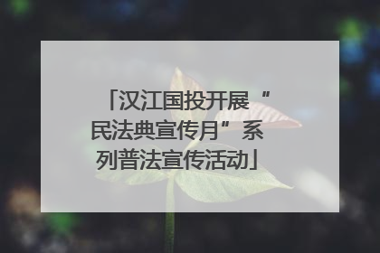 汉江国投开展“民法典宣传月”系列普法宣传活动