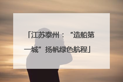 江苏泰州：“造船第一城”扬帆绿色航程