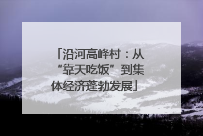沿河高峰村：从“靠天吃饭”到集体经济蓬勃发展