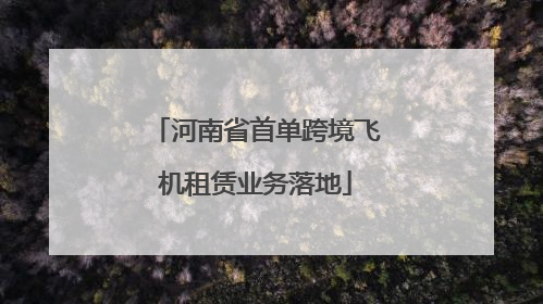 河南省首单跨境飞机租赁业务落地