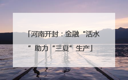 河南开封：金融“活水”助力“三夏”生产