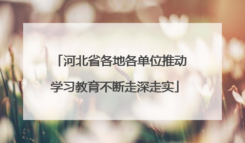河北省各地各单位推动学习教育不断走深走实