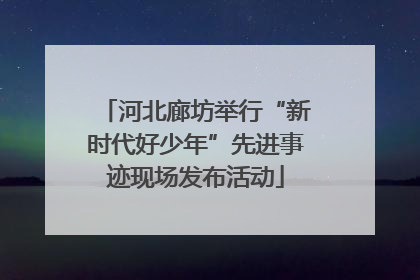 河北廊坊举行“新时代好少年”先进事迹现场发布活动
