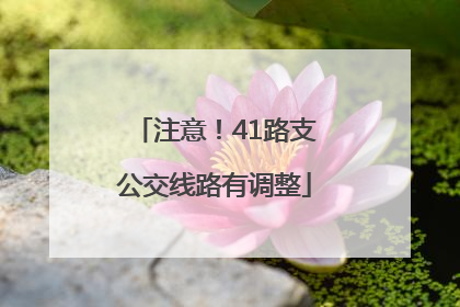 注意！41路支公交线路有调整