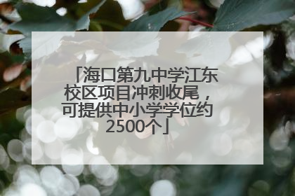 海口第九中学江东校区项目冲刺收尾，可提供中小学学位约2500个