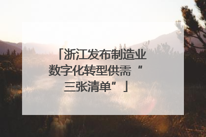 浙江发布制造业数字化转型供需“三张清单”