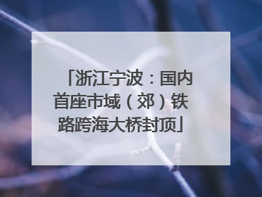浙江宁波：国内首座市域（郊）铁路跨海大桥封顶