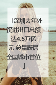 深圳去年外贸进出口总额达4.5万亿元 总量跃居全国城市首位