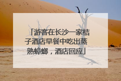 游客在长沙一家桔子酒店早餐中吃出蒸熟蟑螂，酒店回应