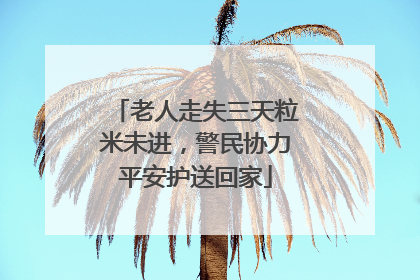 老人走失三天粒米未进，警民协力平安护送回家
