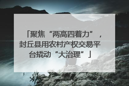 聚焦“两高四着力”，封丘县用农村产权交易平台撬动“大治理”